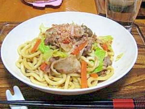 フライパン一つでお手軽♪我が家の焼きうどん